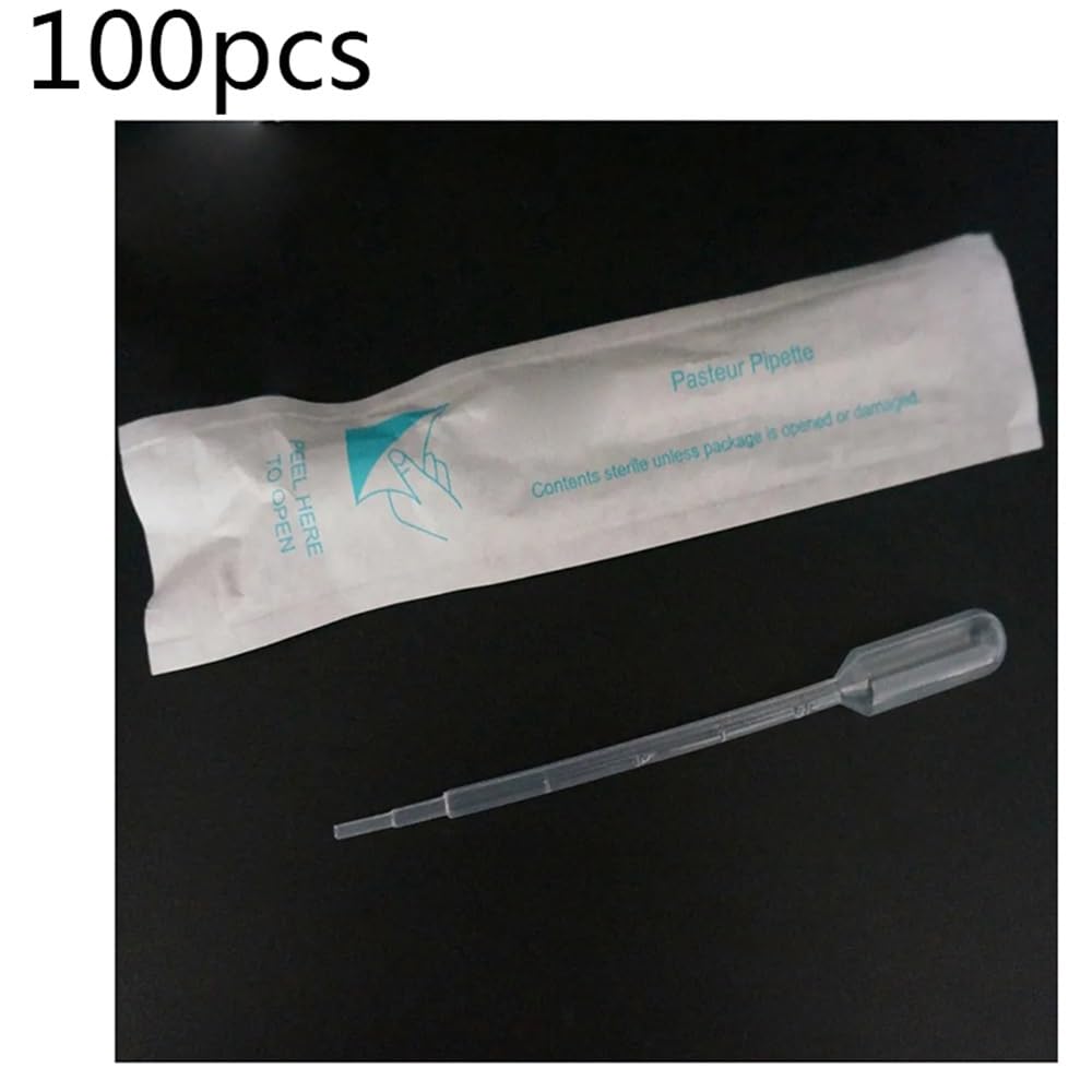 Équipements et fournitures de laboratoire Pipettes de transfert Pasteur en plastique avec compte-gouttes indépendant, 1 ml, 2, 3, ml-L, 100 pièces