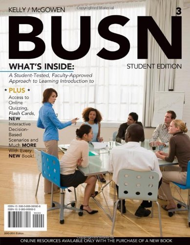 By Marcella Kelly, Jim McGowen: BUSN (with Review Cards and Introduction to Business CourseMate Printed Access Card) Third (3rd) Edition