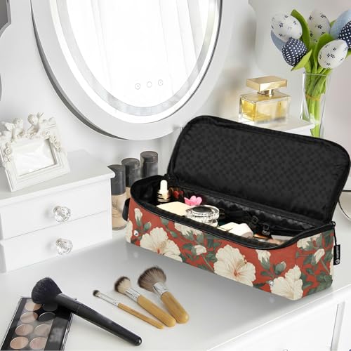 Bolso de viaje para herramientas de cabello rojo Blooming Flowers con funda resistente al calor impermeable organizador para planchas y rizadores miniatura 6