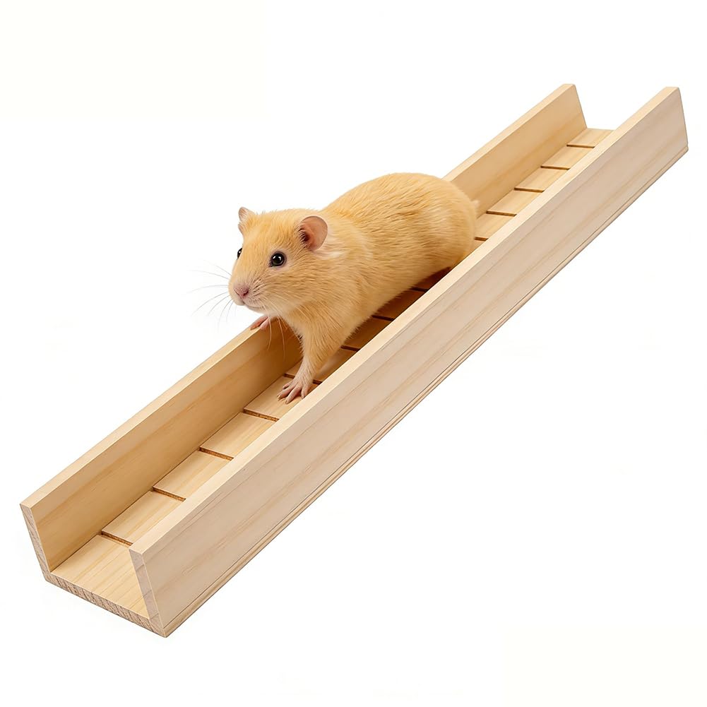 Guinea Pig Ramp with Edge, Guinea Pig Climbing Ramp, Guinea Pig Foil Ramp Made of Wood, for Small Animals, Guinea Pigs, Hamsters, Rats, Chinchillas, Squirrels