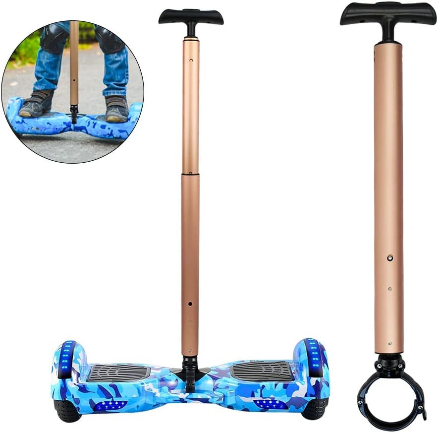 Locisne Stretchable Aluminum Alloy Balance Scooter Handlebar for 6.5CM (2.56") Diameter Roller Two Wheel Scooter, Beginner Electric Hoverboard Stand, Smart Hoverscooter Support Handlebar (Yellow)