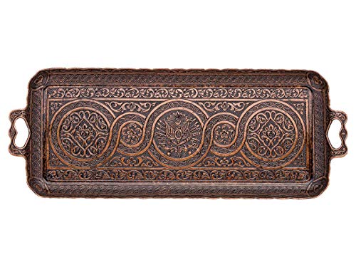 Alisveristime Turkish Coffee Set for Two - Authentic Ottoman Style Cups, Saucers, and Serving Tray with Lale Motifs (Acur) (Copper) by Alisveristime - Image 6