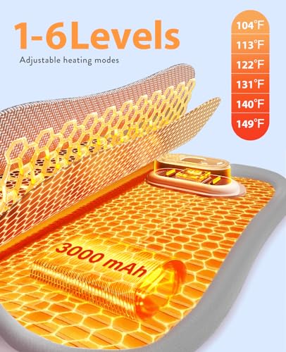 Image of Portable Heating Pad for Period Cramps: 6 Heat Levels and 6 Massage Modes