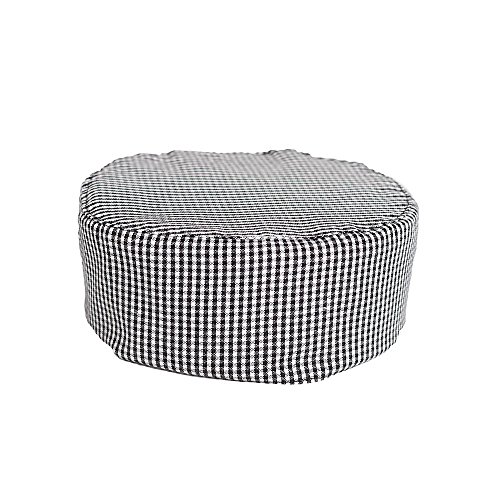 Pill Box Chef Cap, Black & White Check