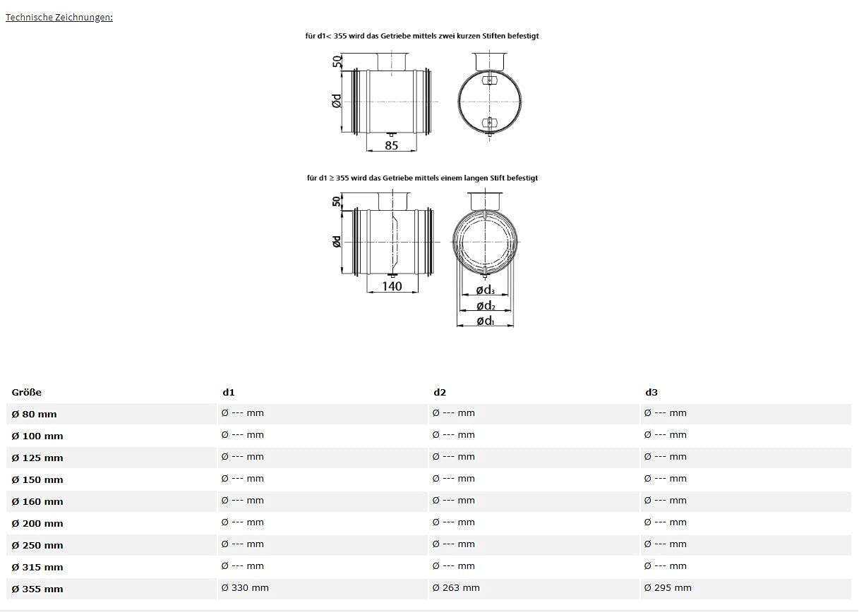 MKK Tubo de ventilación, válvula de estrangulamiento, flujo de aire ajustable con junta de goma, junta de doble labio, tubo en espiral, flujo de aire ajustable, diámetro de 500 mm