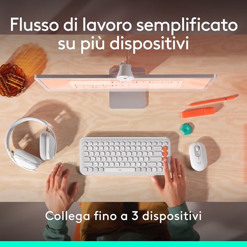 Logitech Pop Mouse, Mouse Wireless Bluetooth Compatto E Portatile Con Pulsanti Programmabili E Clic Discreti, Easy-Switch Tra Un Massimo Di 3 Dispositivi, Laptop, Tablet, Pc - Graphite - 9