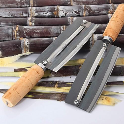 Image of Stainless Steel and Wooden Handle Sharp Paring Knife Fruit Pineapple Sugarcane Cane Peeler Knife Cutter Kitchen Tool for Home Kitchen Full Coasted Black
