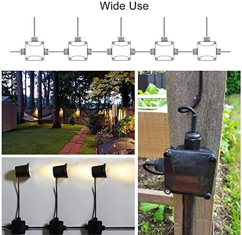 LightingWill Waterproof Junction Box, IP68, 3-Way Outdoor Cable Connectors,Outdoor/External Electrical Light Junction Box Ø 6mm-10.2mm (3 Pack)