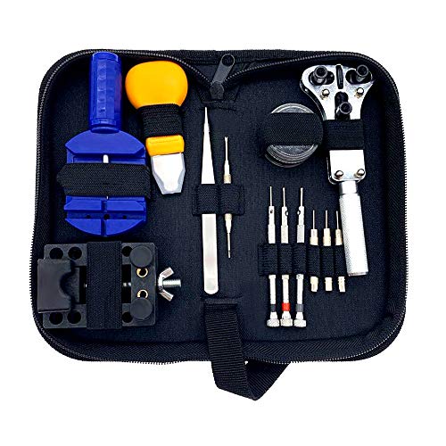 Lot de 30 outils de réparation de montre avec ouvre-boîtier, tournevis, barre à ressort, goupille de bracelet de montre Cover