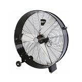 Generico Zep hir ZDM90CM Ventilatore Industriale da Terra Professionale con Ruote Struttura Interamente in Metallo Superpotente Pala 90 cm Gabbia 3 velocità selezionabili Motore da 360W, Nero