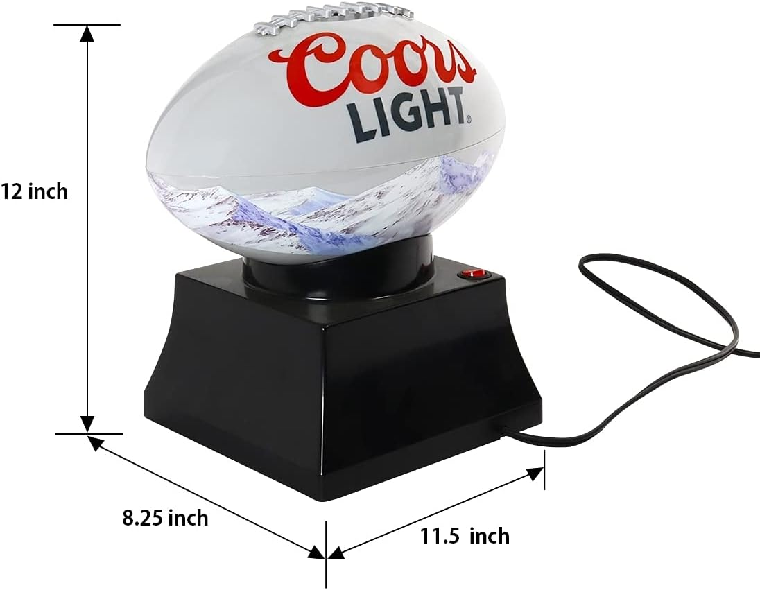 Coors Light Hot Air Popcorn Maker, Football Shaped Air Popper, with Serving Bowl, Kernel Measuring Cup, Butter Melter, Makes Healthy Snacks with No Oil or Microwave, for Movie Nights and Sports Fans