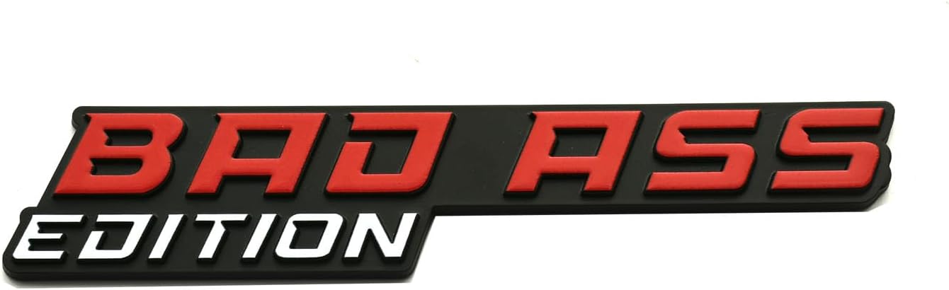 2 Pack Bad Ass Edition Emblem 3D Badass Badge Sticker Decal with Tape Replacement for Cars, Trucks, Motorcycles, Boats & Laptops (Red)