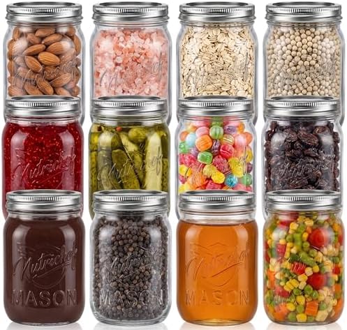 NutriChef Set de 12 Frascos de Vidrio 470ml