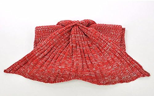 Miniatura 4 de Manta de punto con cola de sirena de ganchillo, para sofá, para dormir (27.6 x 55.1 pulgadas, niño, rosa)