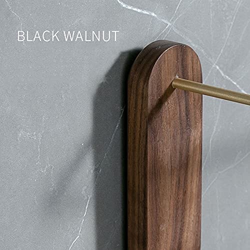 Thicken Bath Towel Bar Wall Mounted Bathroom Towel Rack Wood Brass Shower Room Shelf Punch-Free Towel Bar Hanger Creative Simply Bathroom Accessories Bathroom Accessory Set (Color : 3Pcs Brass Hook) #TOP3