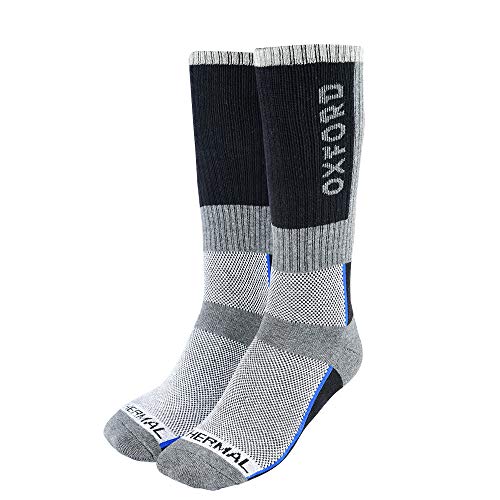 Oxford Long Thermal Motorcycle Oxsocks Winter Riding Motorbike Scooter Socks, Grey, L/XL