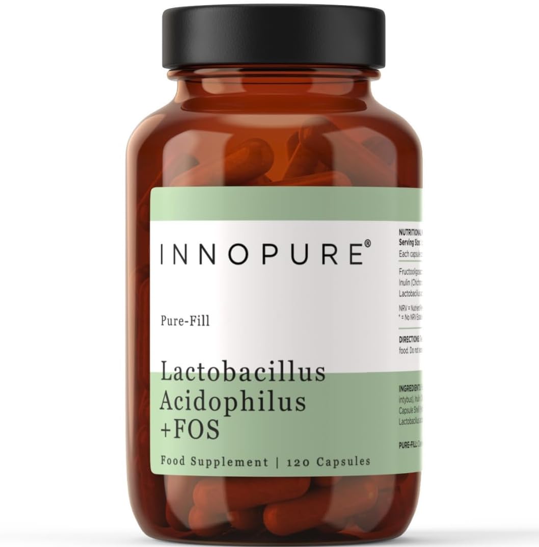 Acidophilus Probiotic & Prebiotic – 120 Capsules (4 Month Supply) 1-a-Day Vegan Bio Cultures Complex, Pure-Fill Clean Label, 5 Billion CFU, UK Made