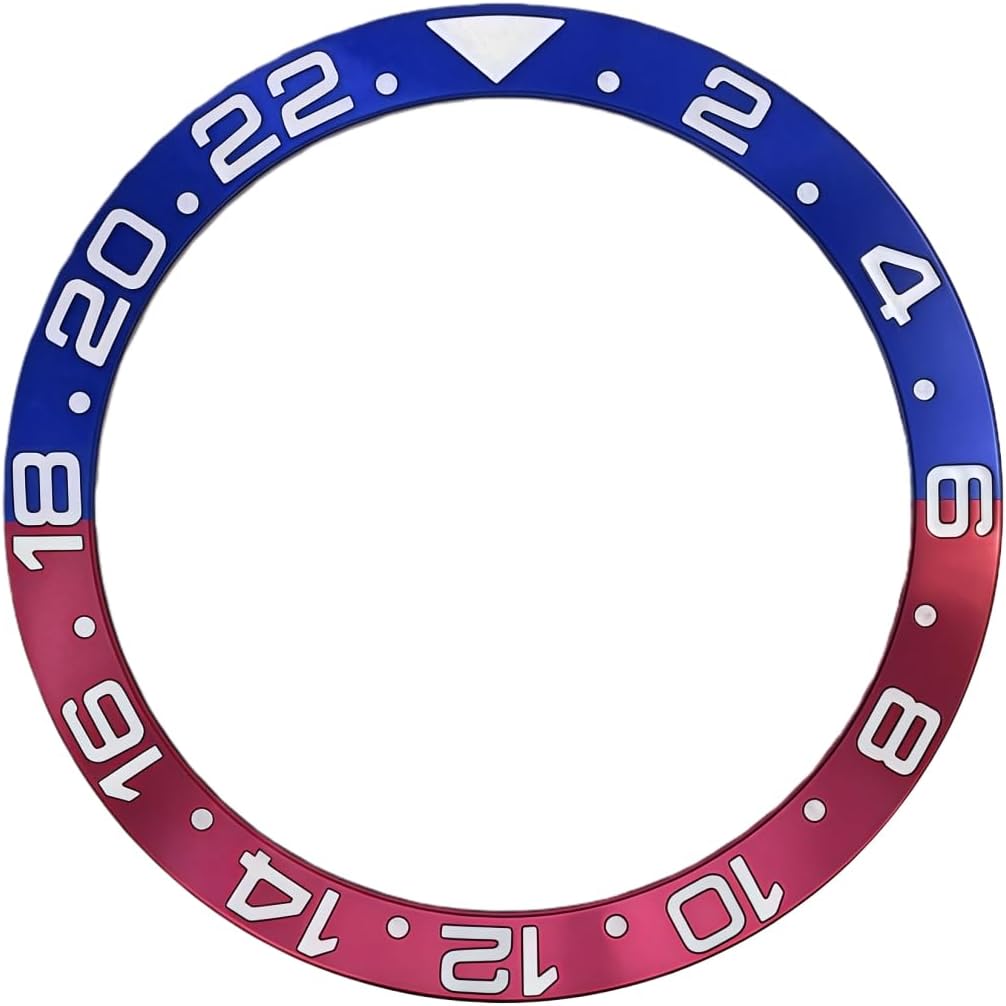 38mm Ceramic Bezel Insert Replacement 24 Hour GMT Style Watch Ring Scratch Resistant Watch Face for Rolex Submariner GMT 007