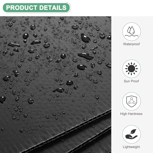 Image of M METERXITY 10-Pack Corrugated Plastic Sheets, 8 Inch x 12 Inch Waterproof Blank Corrugated Poster Board Yard Signs for Garage Sale /Office /Classroom /Party /Lawn Sign Road [3mm Thick, Black]