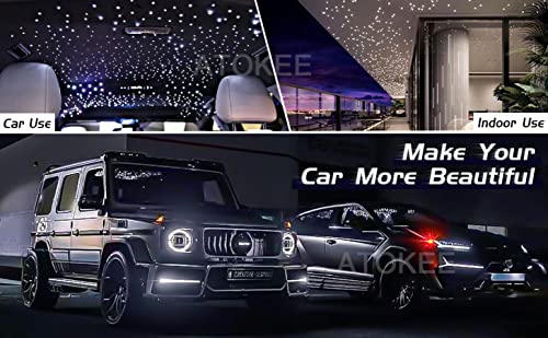 Image of ATOKEE Starlight Headliner Kit 550pcs 0.03in 13.1ft, 16W Twinkle Small Size Fiber Optic Star Lights for Car Roof Decor with APP /Remote Control