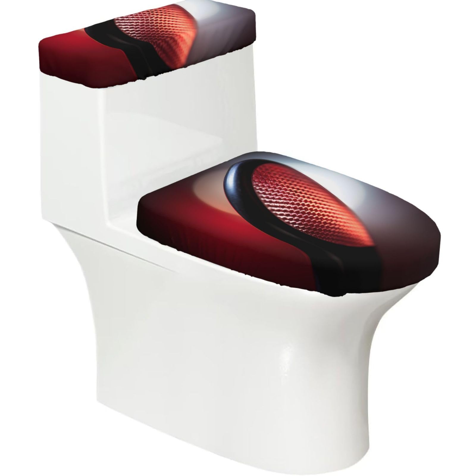 Mrowyc Black Rackets Printed Toilet Seat Set - Set Of 2 - Universal Toilet Seat Cover - Housewarming Birthday Christmas Gift