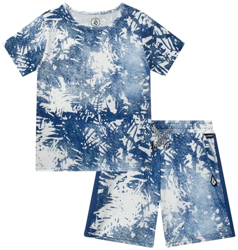 Image of Volcom Toddler Baby Boy Shorts Set - 2 Piece Short Sleeve Graphic Tees and Shorts Infant Toddler Little Boys Summer Outfits