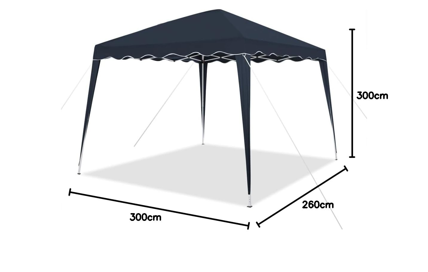 Faltbarer Pavillon 3x3m inkl. Tasche | wasserabweisend, UV 50+ Schutz | Pop Up Zelt, Faltpavillon Gartenzelt, Partyzelt, Capri | Klicksystem Metall-Gestänge (Blau)