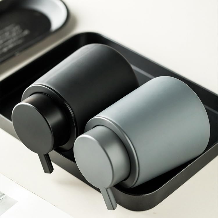 Dispenser Sapone Bagno Dispenser Sapone Cucina Dispenser di sapone Flacone in ceramica for shampoo Gel doccia Sottobottiglia Flacone schiumogeno in schiuma da 380 ml Dosatore Detersivo Lavatrice(A)