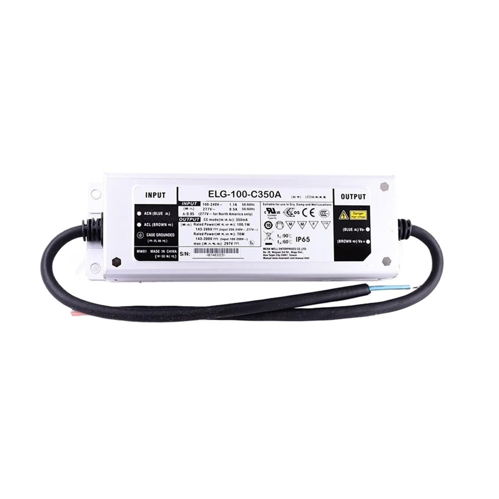 BFSYDLUJ 70~100W Constant Current Mode LED Driver ELG-100-C350A ELG-100-C500A ELG-100-C700A ELG-100-C1050A ELG-100-C1400A-3Y(ELG-100-C350A-3Y)