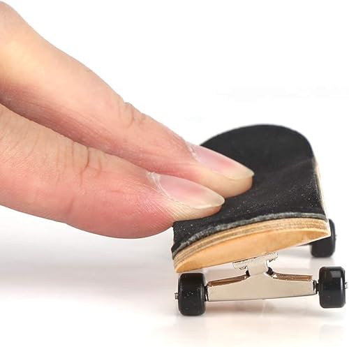 Miniatura 8 de Patineta de dedo de madera, rueda de rodamiento de stent, juguete novedoso para reducir la presión, regalos para niños (negro)