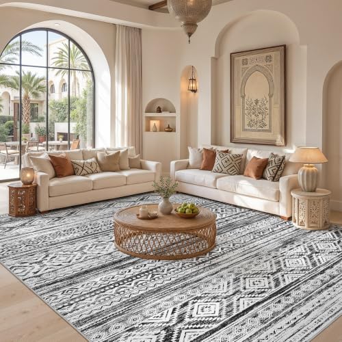 Image of cotiled Boho 5x8 Area Rugs for Living Room: Soft Moroccan Washable Rug