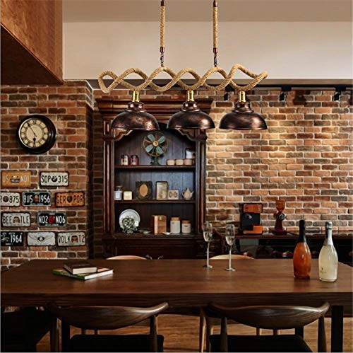 YQRDDD Chandeliers Vintage Industrial Pendant Ceiling Light Steampunk Retro LOFT Creative Metal Hemp Rope Chandelier 3 Lights Restaurants Cafes Bars Decoration Lighting Chandelier steampunk buy now online