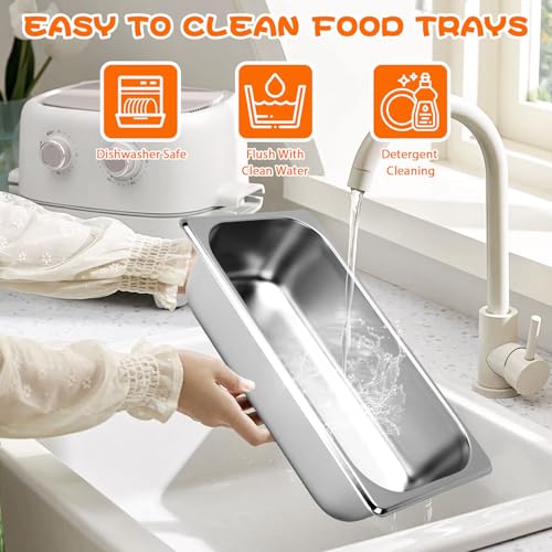 NZZVNZ 3 Set Panier-Set aus Edelstahl, Panier mit Deckel 32.5 * 17.5 * 6.5cm Schale zum Panieren Brotbackform Brottopf Lebensmittelboxen für Schnitzel Fleisch Fisch – Bild 5