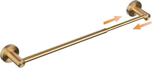 SHUNLI SUS304 Adjustable Towel Rail 40 cm to 66 cm Bathroom Wall Mounted Brushed Gold Stainless Steel