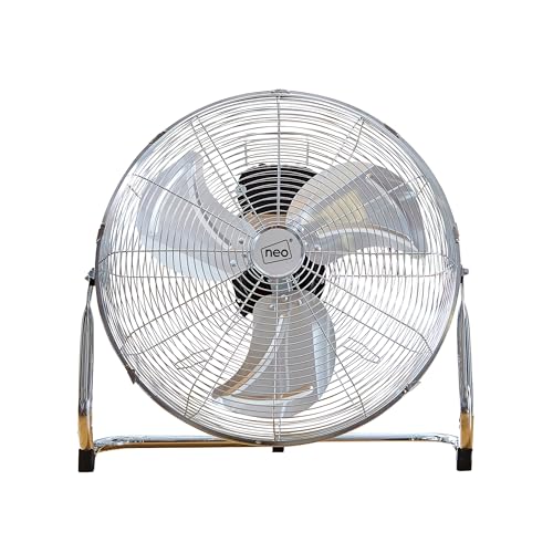 Neo High Velocity Quiet Portable Steel Metal Floor Standing Freestanding Industrial Gym Cooling Fan 3 Speeds (9 Inch)