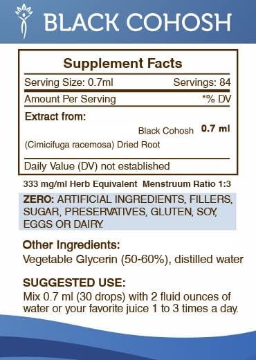 Secrets of the Tribe Black Cohosh Tincture Alcohol-Free Liquid Extract, Responsibly farmed Black Cohosh (Cimicifuga Racemosa) Dried Root (2 FL OZ) - Image 4
