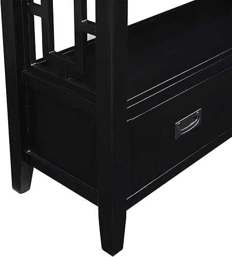 Miniatura 14 de L"KeKe Mesa consola de granja de 36 pulgadas con 4 cajones y 1 estante de almacenamiento, madera de pino adecuada para entrada, entrada, sala de