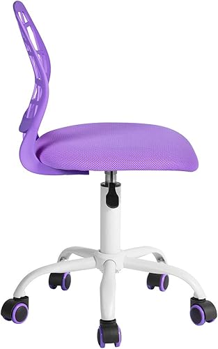 Miniatura 27 de FurnitureR Silla de trabajo de escritura para adolescentes, niños y niñas, ruedas giratorias de 360 grados, asiento de tela suave, respaldo F-aqua,C