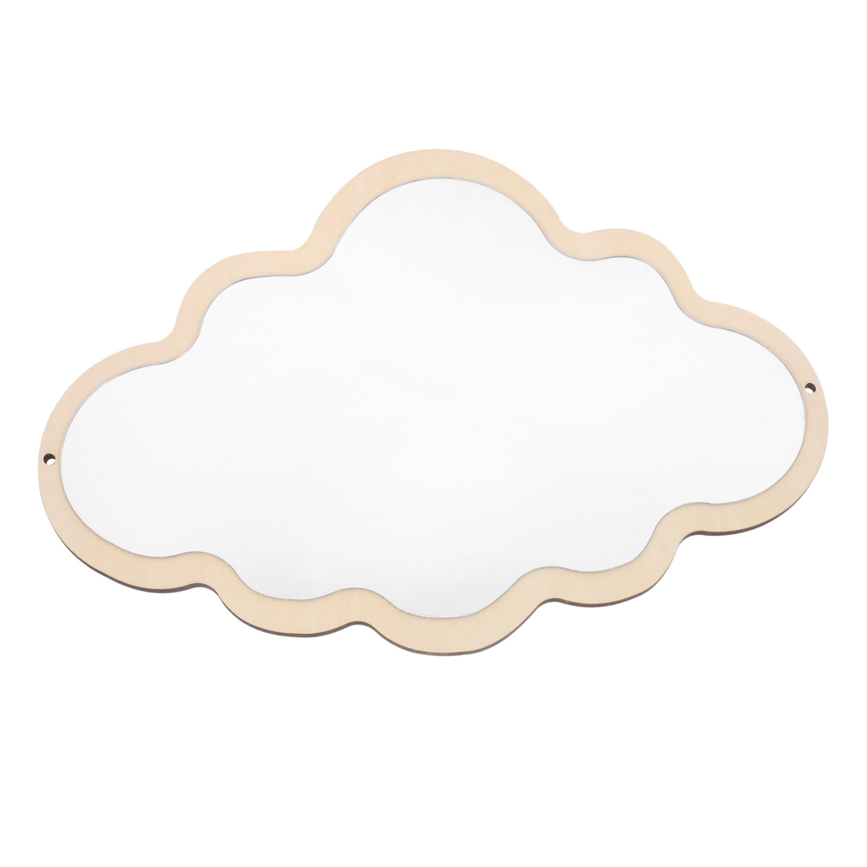 Angoily Nursery Mirror Wooden Frame Boys and Girls Mirror for Wall Classic Design