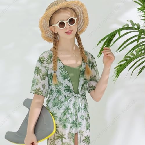 Funnycokid Girls One Piece Swimsuit with Cover Up Bathing Suit Swim Set Kids 6-12 Years4