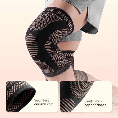 Image of Frido Sports Knee Cap Support for Men & Women | Compression Knee Brace for Gym, Running, Workouts & Knee Pain Relief | Anti-Slip, Breathable Knee Support Sleeve | 1 Pair | Size - M