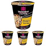 TANOSHI - Cup Nouilles Japonaises Instantanées - Saveur Poulet Teriyaki - Élaborées à Base de Blé - Inspirées des Recettes Traditionnelles - Prêtes en 3 Minutes - 65g (Lot de 4)