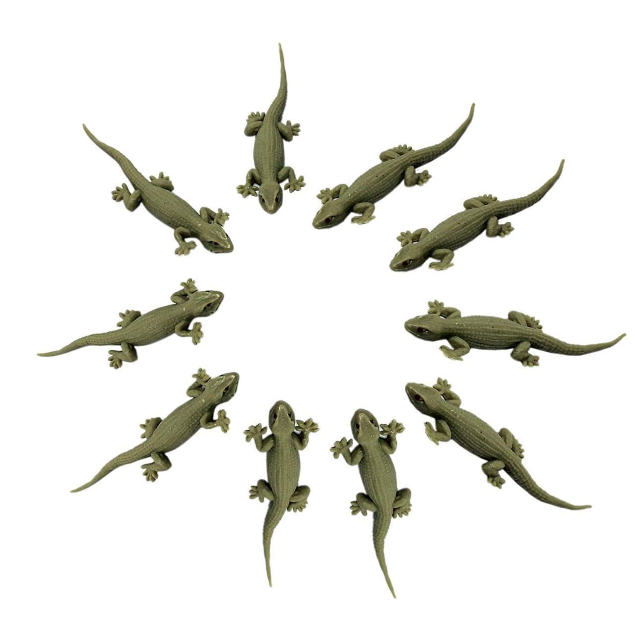 KANAbee Real Looking Rubber Lizard Toy (Pack of 10)