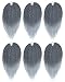Mirra's Mirror (6Packs)14Inch Micro Ombre Senegalese Box Braids Crochet Hair Braiding Hair Synthetic Mambo Twist Hair Extension T1B/gray 30Strands/Pack (14inch (6packs), T1B/gray