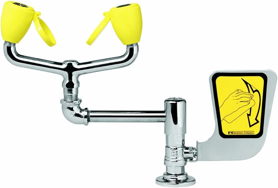 Speakman SE-572 Counter-Mounted Laboratory Emergency Eye Wash, Polished Chrome