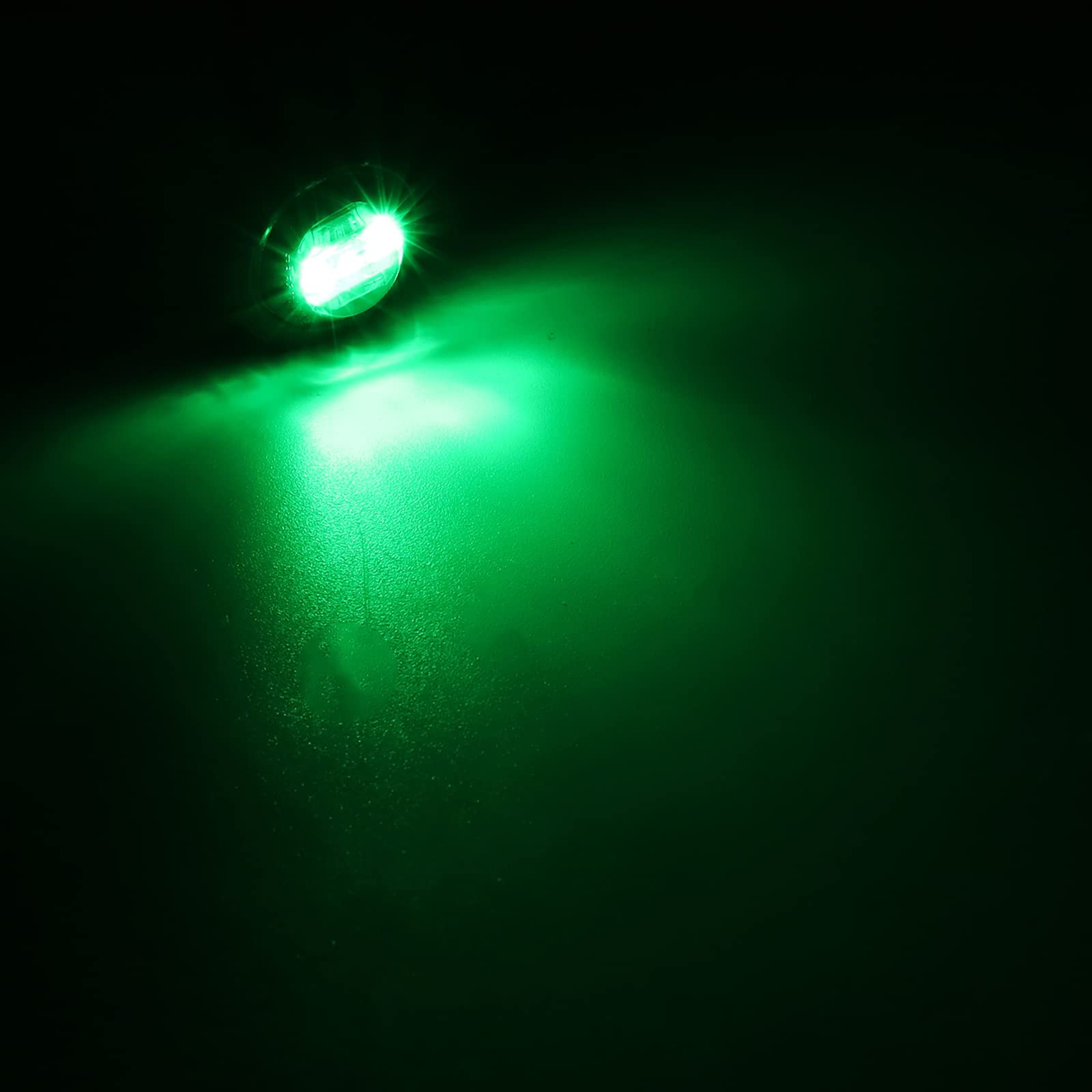 10PCS Luci di posizione laterali 12V Rotonde 3 LED Luci di posizione per camion con rimorchio 3/4" Spie di indicatore di lenti fumogene per auto, autobus, furgoni, camion (verde)