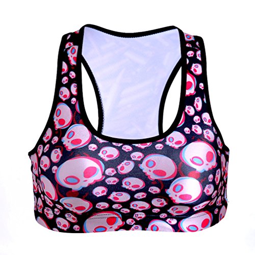 Image of Sister Amy Women's Aerobics Gym Dance Yoga Vest Printed Sports Bra Top Vest