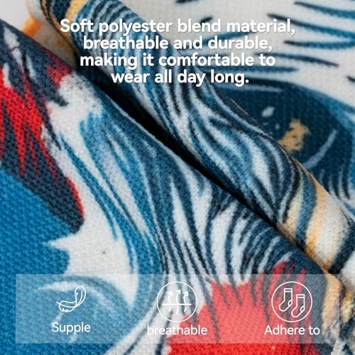 Image of Novelty Crew Socks for Unisex Wild Side with These Eye-Popping Prints 3 Pairs One Size