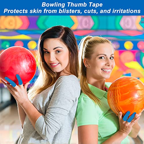 Fanwooowcy Bowling Tape - 60 Pieces Protective Thumb Grip For Better Performance, Pre Cut Flexible Bowlers Ball Finger Tape, Exercise Accessories Men Women Kids (Blue) 2.76 X 1 Inch #TOP1