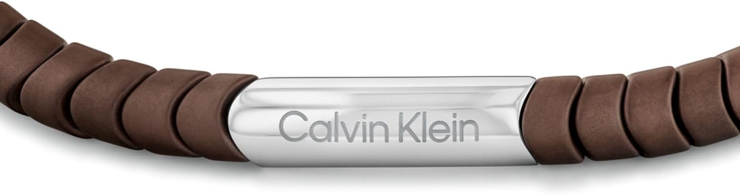 Calvin Klein Men’s Intuitive Connection Bracelet, Stainless Steel with Hematite, Logo Accent Beads for Effortless Style - Modern Statement Accessory - Gift for Him